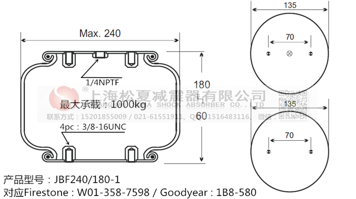 JBF240-180-1橡膠<a href='http://www.swf4.cn/' target='_blank'><u>空氣彈簧</u></a>