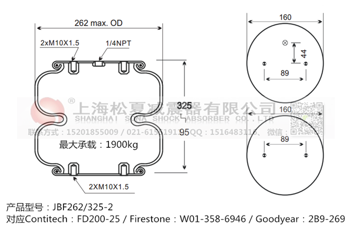 JBF262/325-2橡膠<a href='http://www.swf4.cn/' target='_blank'><u>空氣彈簧</u></a>