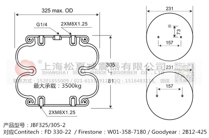 JBF325/305-2橡膠<a href='http://www.swf4.cn/' target='_blank'><u>空氣彈簧</u></a>